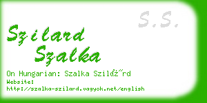 szilard szalka business card